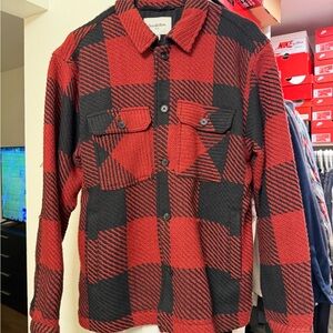 Goodfellow & Co Red and Black Textured Shirt